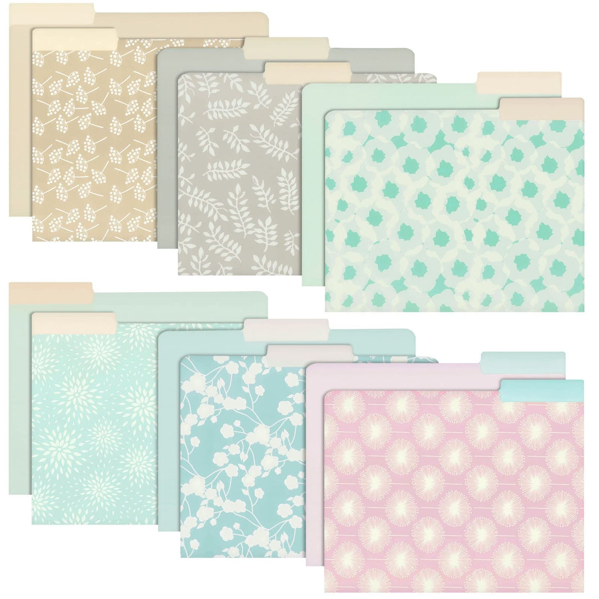 Juvale 12-Pack Pretty Pastel Decorative File Folders For Women And Girls, Cute Classroom Supplies, Office, Organization Letter S
