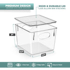 Sorbus Medium Clear Plastic Storage Bins With Lids, Clear Stackable Storage Bins, Clear Toy Storage Bins, Clothes, Medicine, Mak