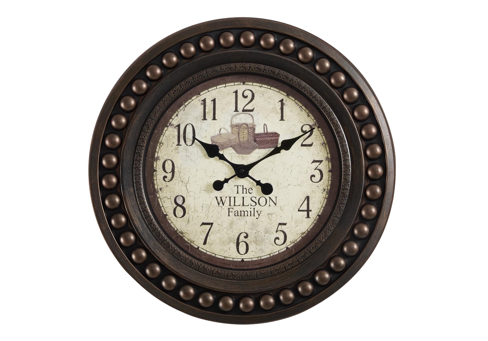 Monarch Specialties I 9046 Clocks, 20' Round, Wall Clock, Antique Brown, Transitional