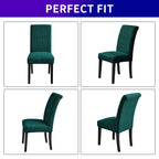 Howhic Chair Covers For Dining Room Set Of 6, Stretchy Dining Chair Covers, Textured Jacquard Kitchen Chair Slipcovers, Classy D