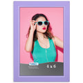 Icona Bay 4x6 Picture Frame, Purple Colored Solid Wood Scandinavian Style Frame for Photo, Pizzazz Collection
