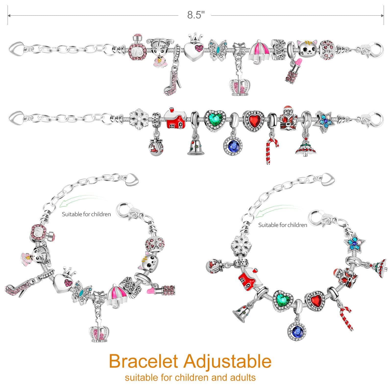 Advent Calendar 2023, Advent Calendar Jewelry For Girl, Christmas Advent Calendar Jewelry With 3 Adjustable Bracelet 1 Luminous