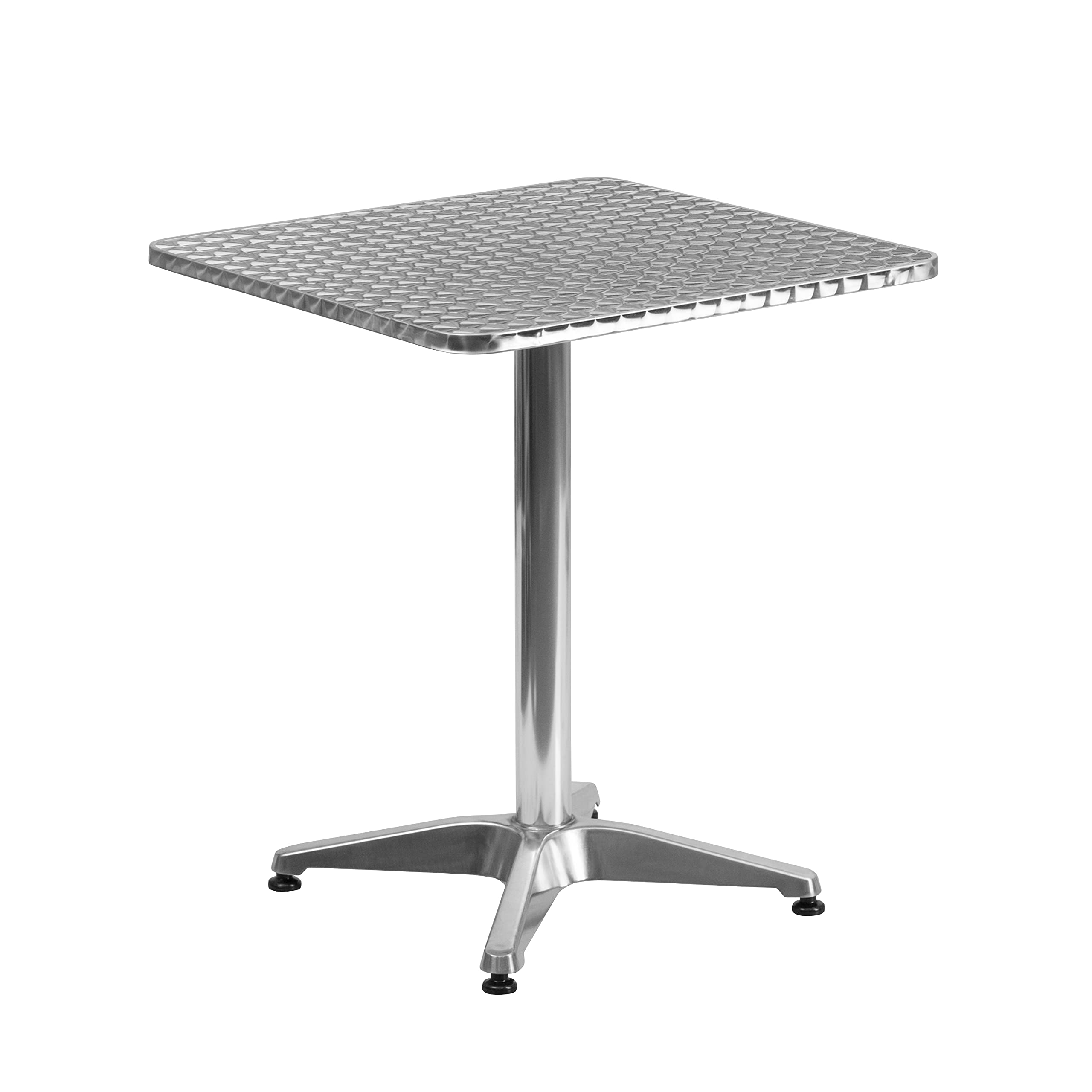 Flash Furniture 23.5'' Square Aluminum Indoor-Outdoor Table Set With 4 Beige Rattan Chairs
