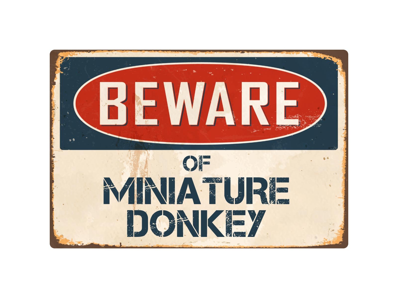 Beware Of Miniature Donkey 8    x 12    Vintage Aluminum Retro Metal Sign VS277