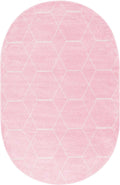 Unique Loom Trellis Frieze Collection Area Rug - Geometric (5 x 8 Oval, Light Pink/ Ivory)