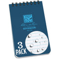 Rite In The Rain Weatherproof Top Spiral Notebook, 3' X 5', Blue Cover, Universal Pattern, 3 Pack (No. 235-3X)