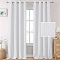 H.VERSAILTEX Linen Curtains Room Darkening Curtains 84 inches Long Linen Textured Curtain for Living Room Thermal Insulated Grom