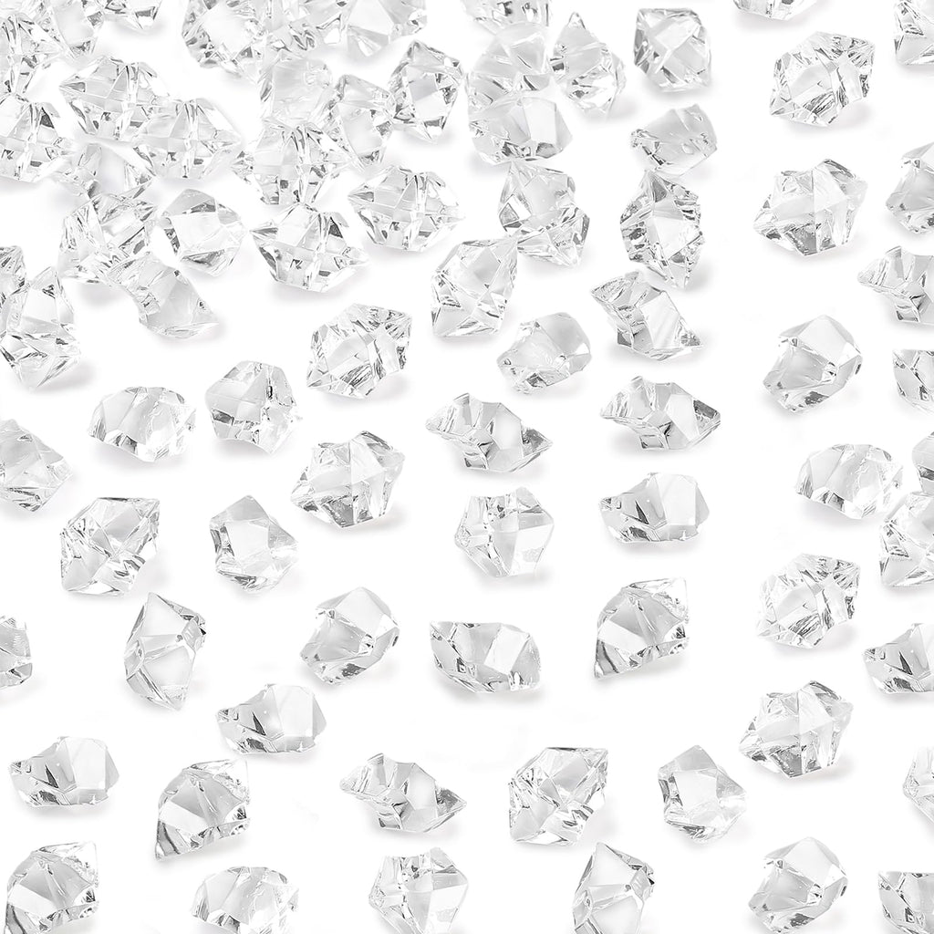 DomeStar 550PCS Clear Vase Fillers, Acrylic Fake Crushed Ice Rocks Fish Tank Vase Centerpiece Party Table Scatter Props Display