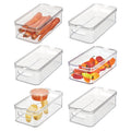 iDesign Stackable Fridge Organizer Bins with Lids for Fresh Produce  Set of 6  Clear