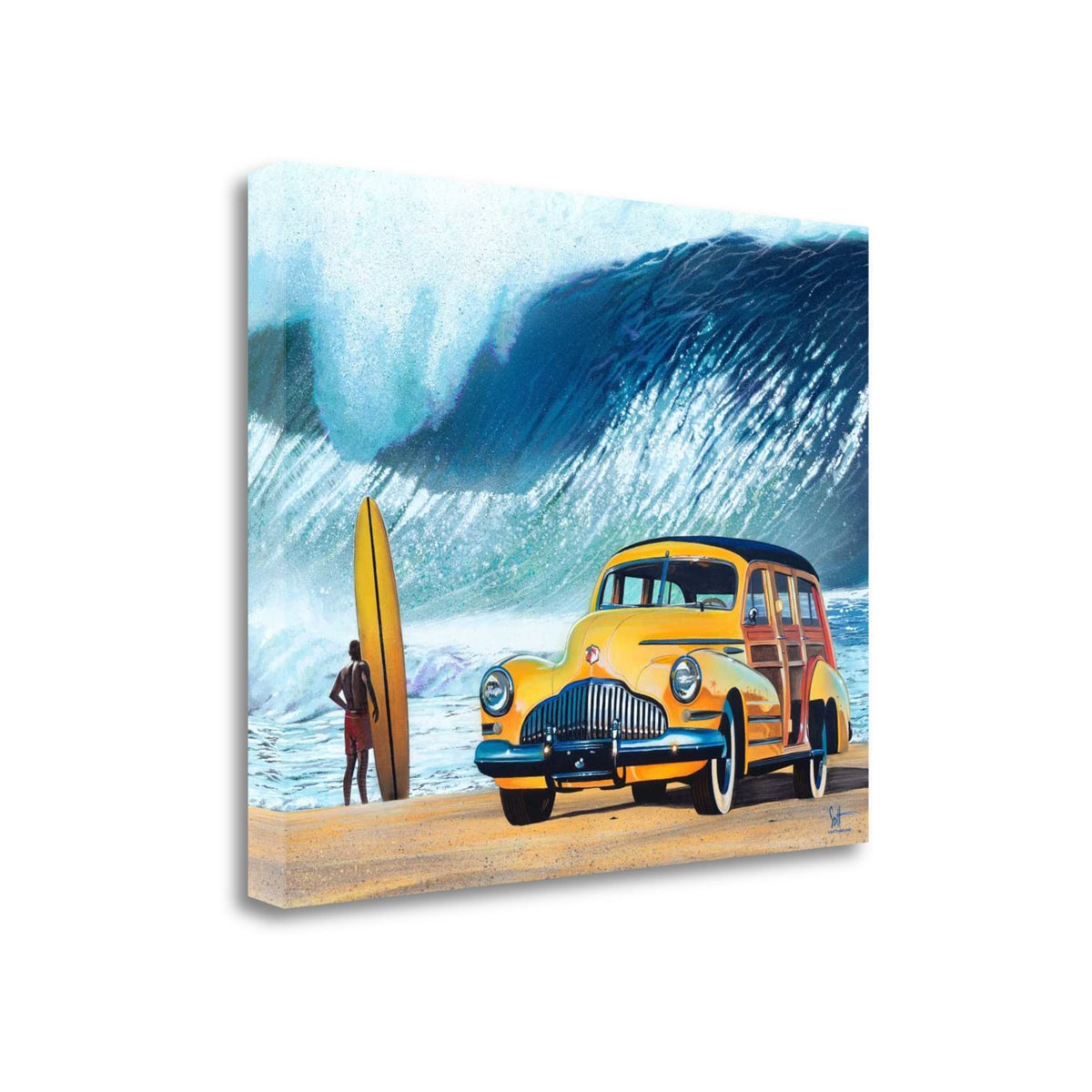 35' Bright and Colorful Surfer Boy Gallery Wrap Canvas Wall Art