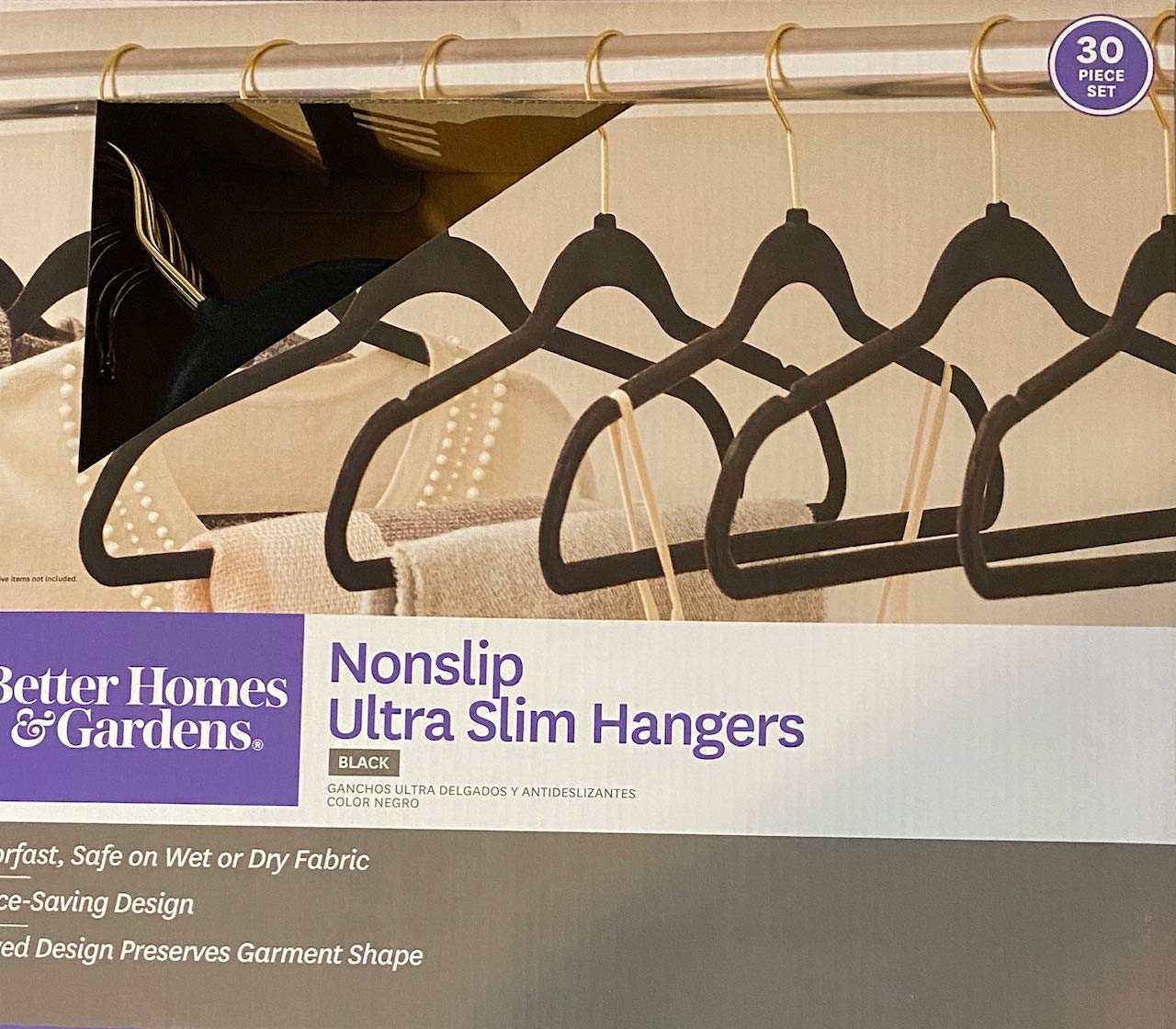 Better Homes And Garden Nonslip Ultra Slim Hangers (Black)