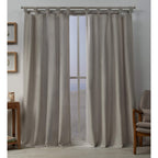 Exclusive Home Loha Linen Braided Tab Top Curtain Panel Pair, 54''x96'', Beige