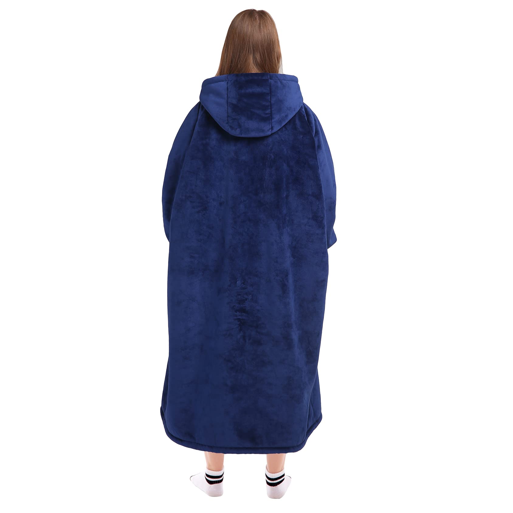 Waitu Oversized Wearable Blanket Sweatshirt Gifts For Women And Men, Soft Sherpa Blanket Hoodie With Sleeves And Pocket, Warm Bo