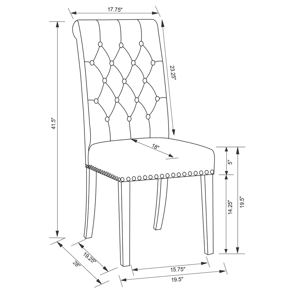 Coaster Home Furnishings Alana Upholstered Tufted Side Chairs with Nailhead Trim (Set of 2)