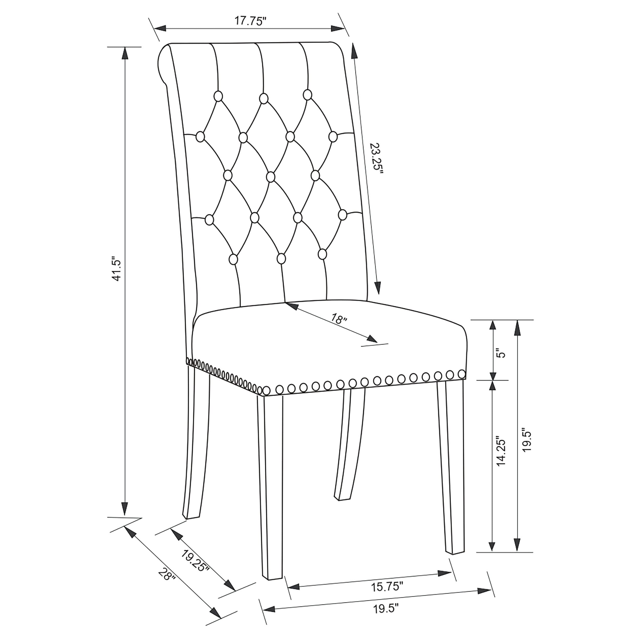 Coaster Home Furnishings Alana Upholstered Tufted Side Chairs with Nailhead Trim (Set of 2)