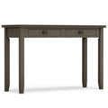 SIMPLIHOME Artisan Console Table - 46 Inch Wide Solid Wood Sofa Table in Farmhouse Grey, Transitional Storage Table for Entryway