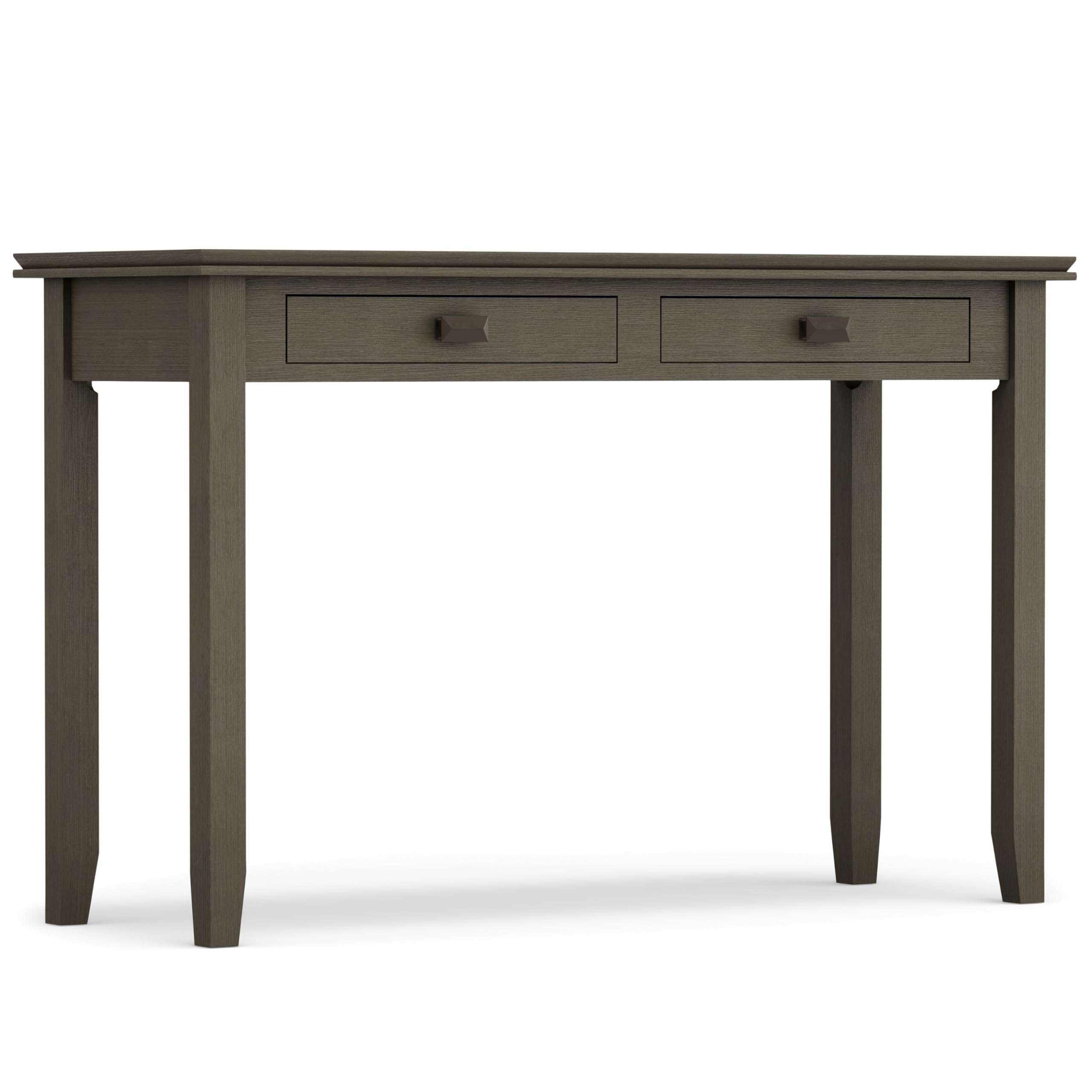 SIMPLIHOME Artisan Console Table - 46 Inch Wide Solid Wood Sofa Table in Farmhouse Grey, Transitional Storage Table for Entryway