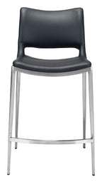 Ace Counter Chair (Set of 2) Black & Silver