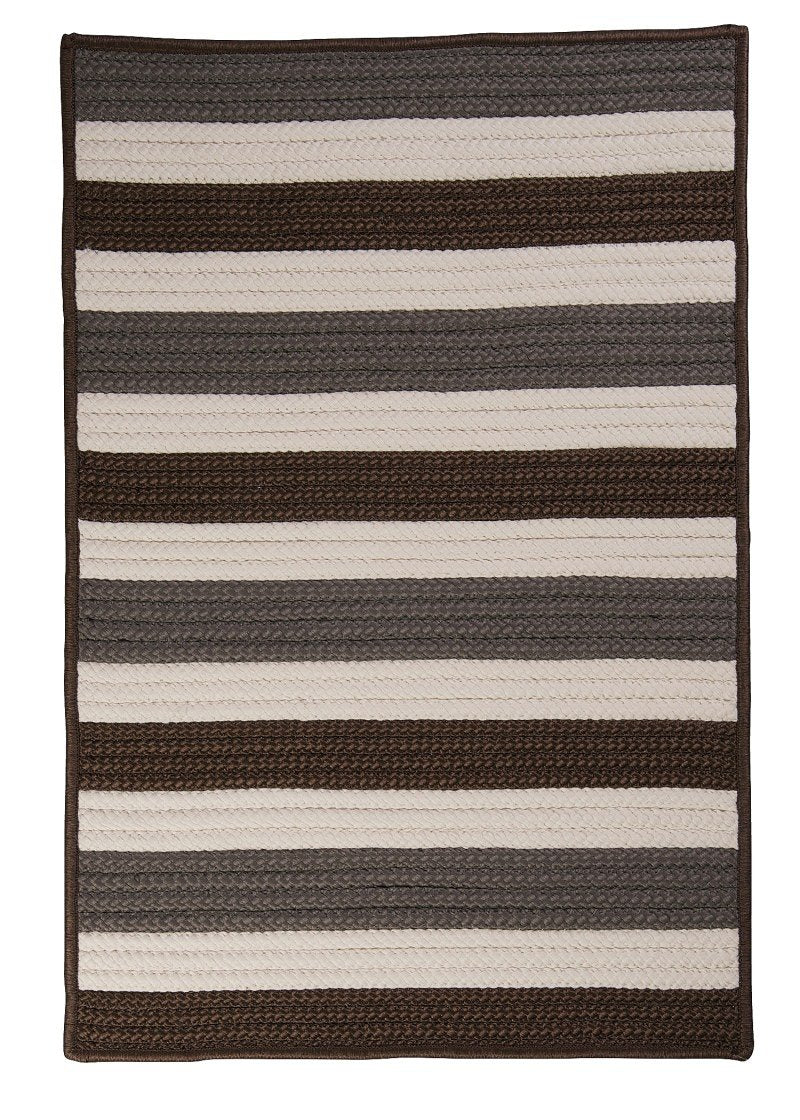 Colonial Mills Portico Rectangular 8' X 11' Braided Modern Area Rug In Brown Stripes