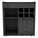 HomeRoots Particle Board Smokey Oak Bar Cabinet with One Door Panel