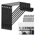 AYAYGD 6 Pack Heavy Duty Closet Rod Brackets 11 x 11 Inch, Black Closet Shelf & Rod Bracket Holder for Home and Closet Decor, Wa