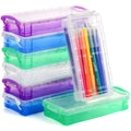 Nicunom 8 Pack Plastic Pencil Boxs, Large Capacity Pencil Case Boxes, Kids Pencil Case, Crayon Box With Snap-Tight Lid, Art Craf