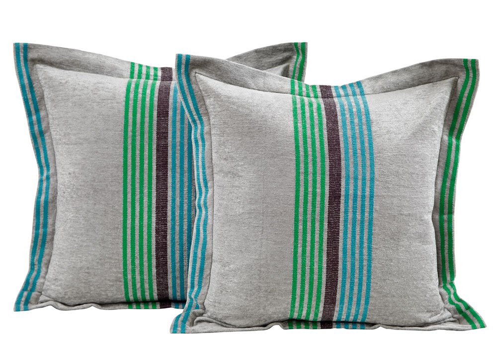 Maspar Metro City Abstract Cotton Cushion Cover  16X16 Blue