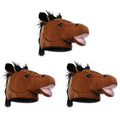 Beistle Unisex Plush Horse Head Hats, 3 Pieces - Western Costume Accessories, Farm Themed Party Supplies, Crazy Animal Headwear,