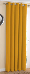 AIRWILL Cotton Plain Yellow Designed Blackout and Room Darkening 7ft Door Curtains Pack of 1 pc. (Solid  Yellow)