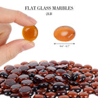 Domestar 2Lb Amber Flat Glass Marbles, Decorative Marbles For Vases Aquarium Pebbles Fish Tank Rocks Vase Fillers Diy Crafts Tab