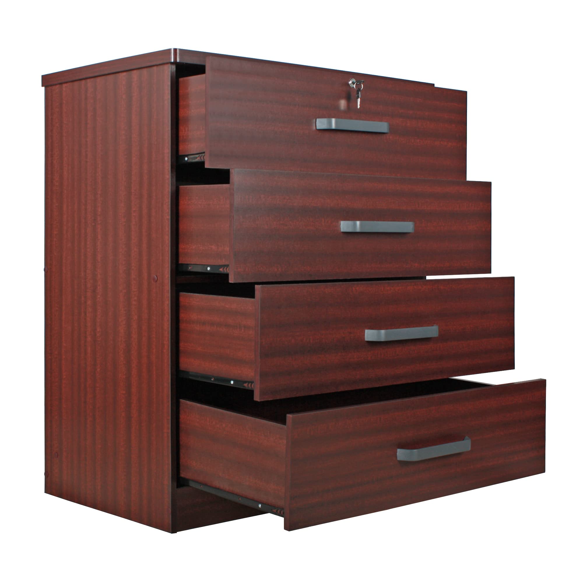 Better Home Products Carell Furniture Super Jumbo 4 Drawer Storage Chest Dresser in Mahogany