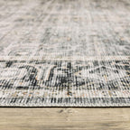 HomeRoots 510395 7 x 10 ft. Charcoal Gray Salmon & Ivory Oriental Printed Stain Resistant Non Skid Rectangle Area Rug