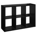 Closetmaid 6 Cube Storage Shelf Organizer Bookshelf With Open Back, Vertical Or Horizontal, Easy Assembly, Wood, Black Finish