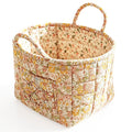 Foldable Laundry Boho Floral Quilted Storage Bin Basket with Handles for Clothes, Car Organizer, Collapsible Hamper ,6