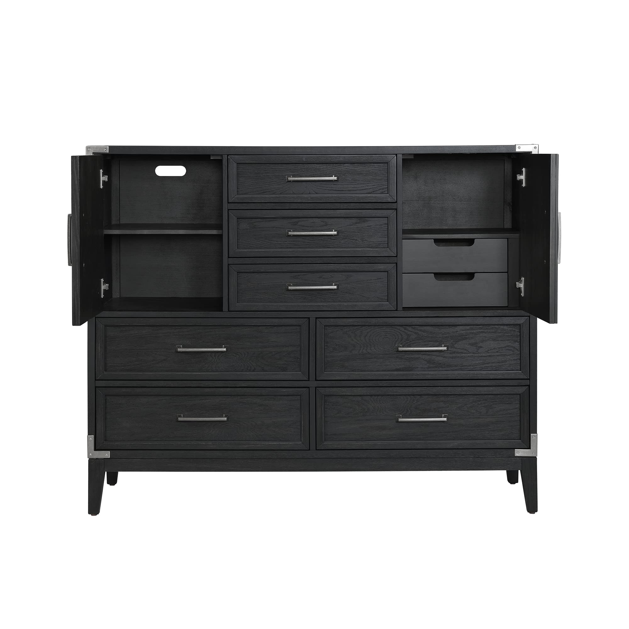 Intercon Laguna 60&quot; Wide Bedroom Master Chest with 7 Drawers, Weathered Steel Furniture