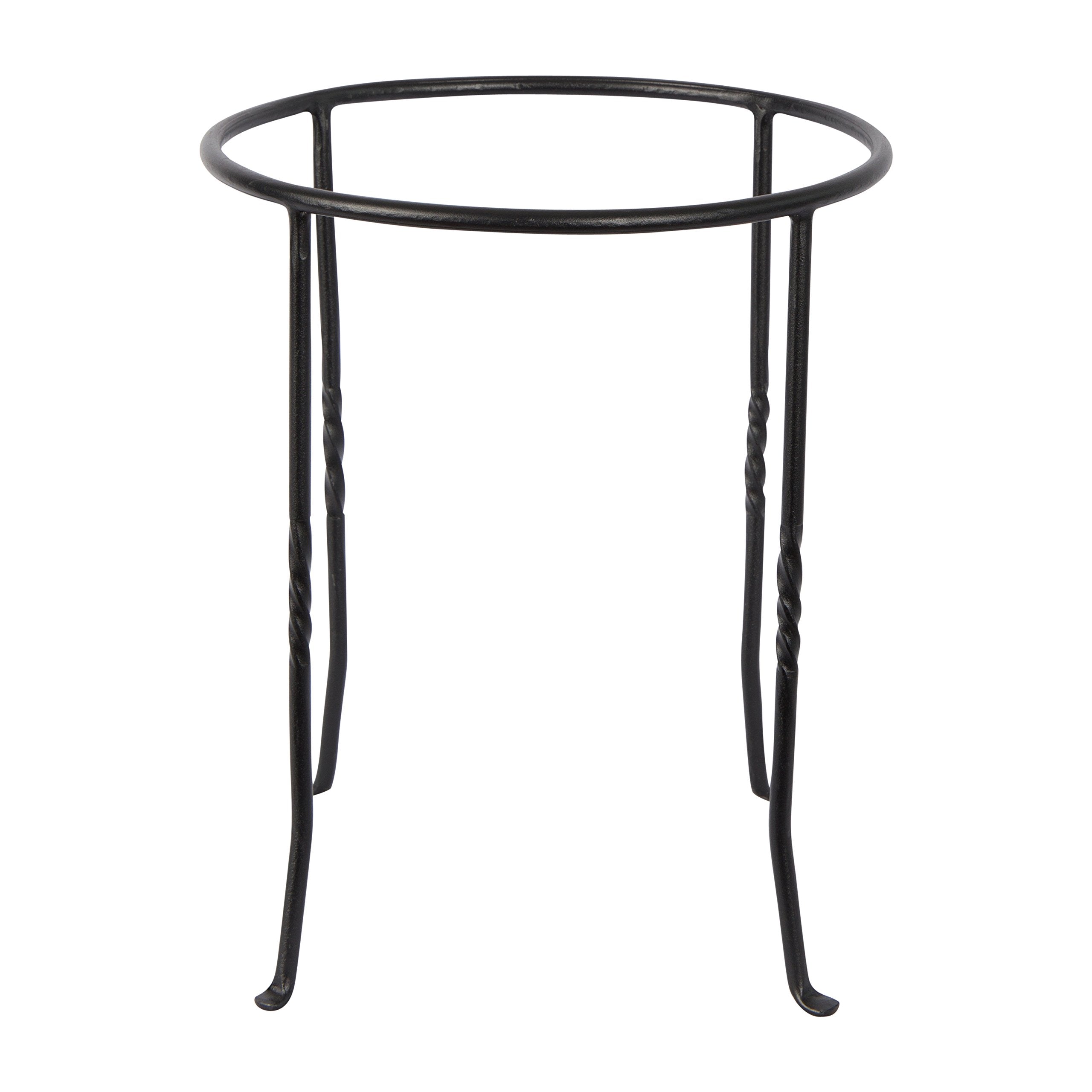 Achla Designs Fb-14 Ring Wrought Iron Metal Plant Birdbath Bowl Stand Flowerpot Holder, Black