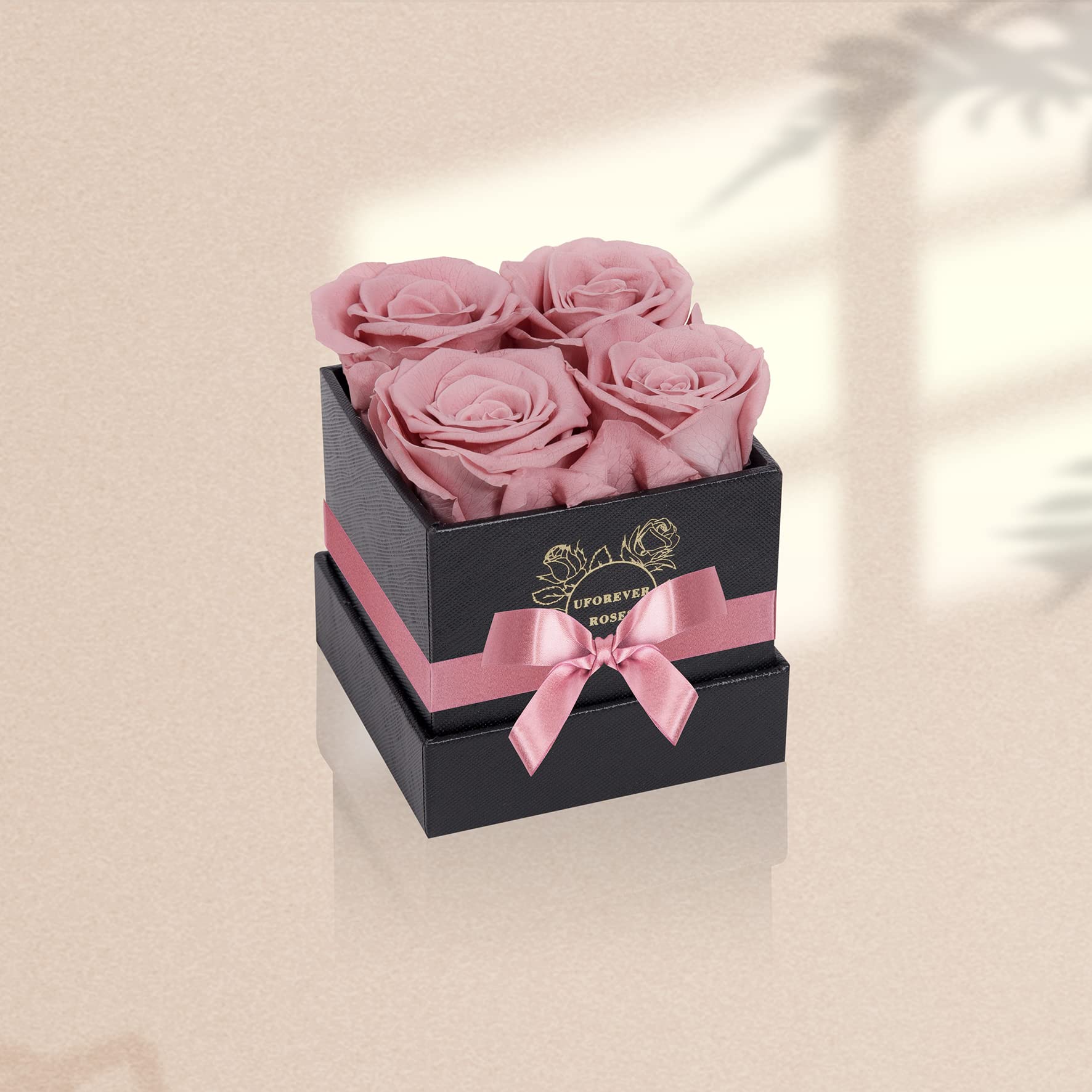 UFOREVER ROSES Preserved Roses in a Box, Dusty Pink Real Roses Gift for Her
