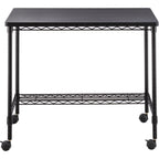 Safco Products 5203BL Mobile Home Office, Kitchen & Garage Wire Desk, Steel Frame, Multi-Use Melamine Top, Wheeled or Stationary Base, Great for Apartments and Dorms, Black