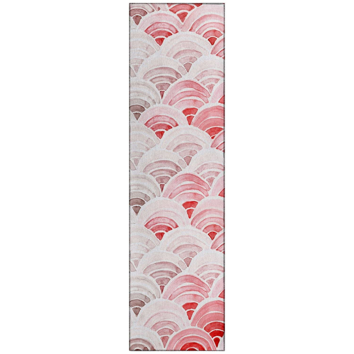 Seabreeze Sz5 Red Coastal Rug Runner 2' 3&quot; X 7 ' 6&quot;