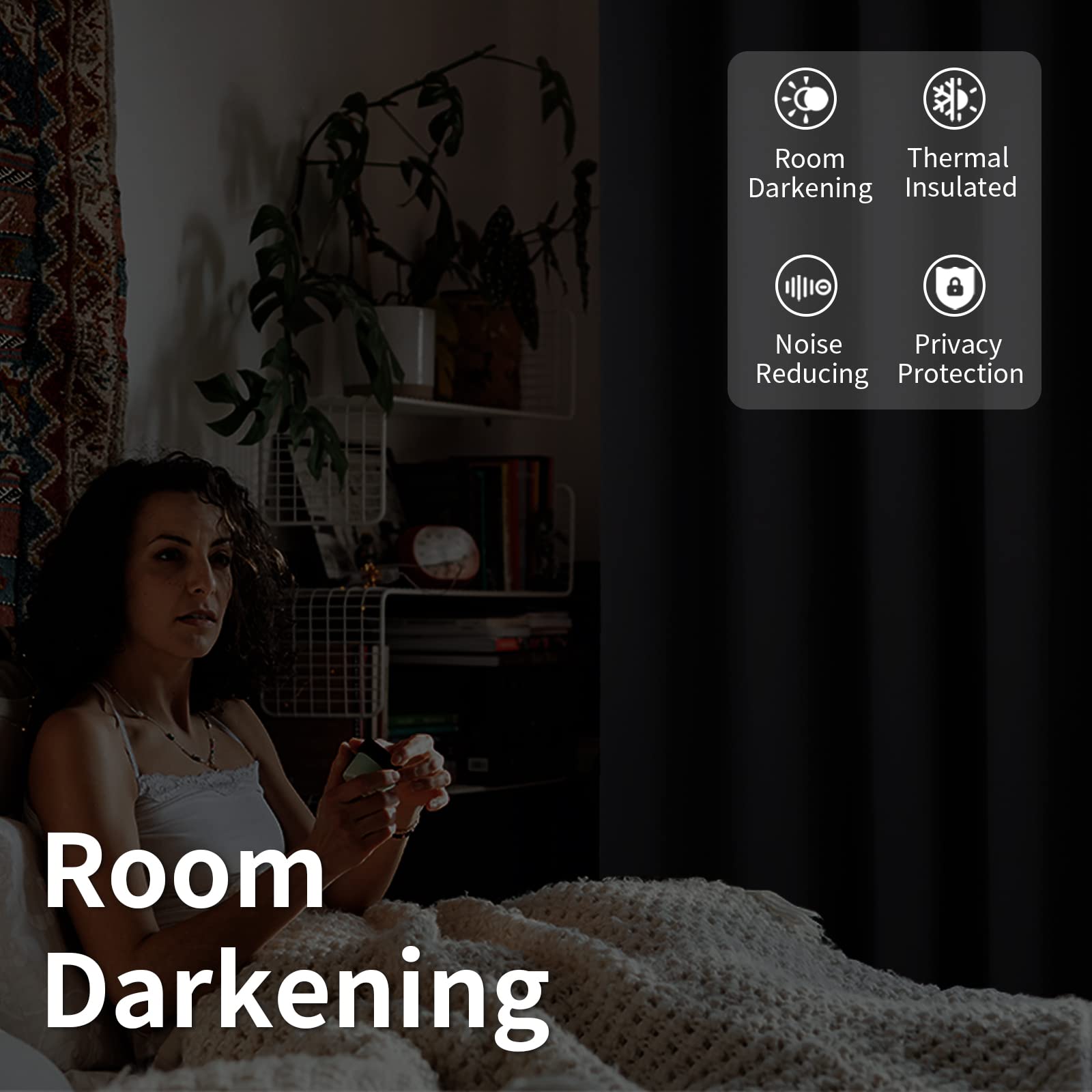 Bgment Room Darkening Curtain For Sliding Glass Door, Extra Long Blackout Room Divider Curtain For Living Room 120 Inch Length, Doorways Privacy Window Curtain & Drape, Dark Grey, 1 Panel, 100 Wide