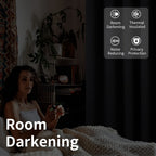 Bgment Fashion Sliding Door Curtain 100 X 96 Inches, Wide Thermal Blackout Curtains Room Darkening Room Divider Window Curtain, 1 Panel, Dark Grey, 96 Length X Wide 100