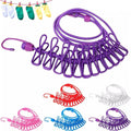 Exofly Cloth Drying Rope With Hooks Elastic Cloth Hanging Rope For Cloth Drying With 12 Clips Cloth Rope For Drying Clothes For