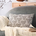 Esq Living Cubes Rectangular Printed Cotton Cushion Cover 20 X 12 Inch| 100% Cotton Material With Zipper Closure | Sofa Pillow C