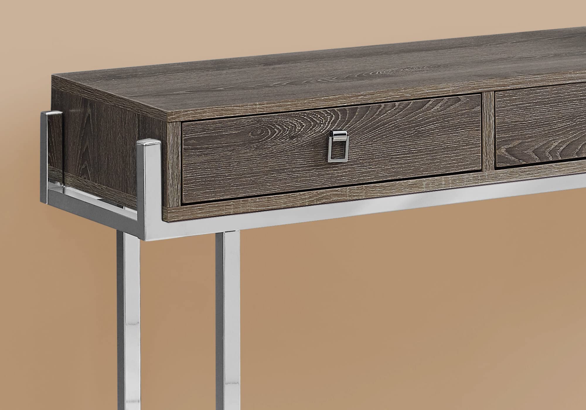 HomeRoots Furniture 12' x 48' x 31'.75' Dark Taupe, Particle Board, Metal - Accent Table