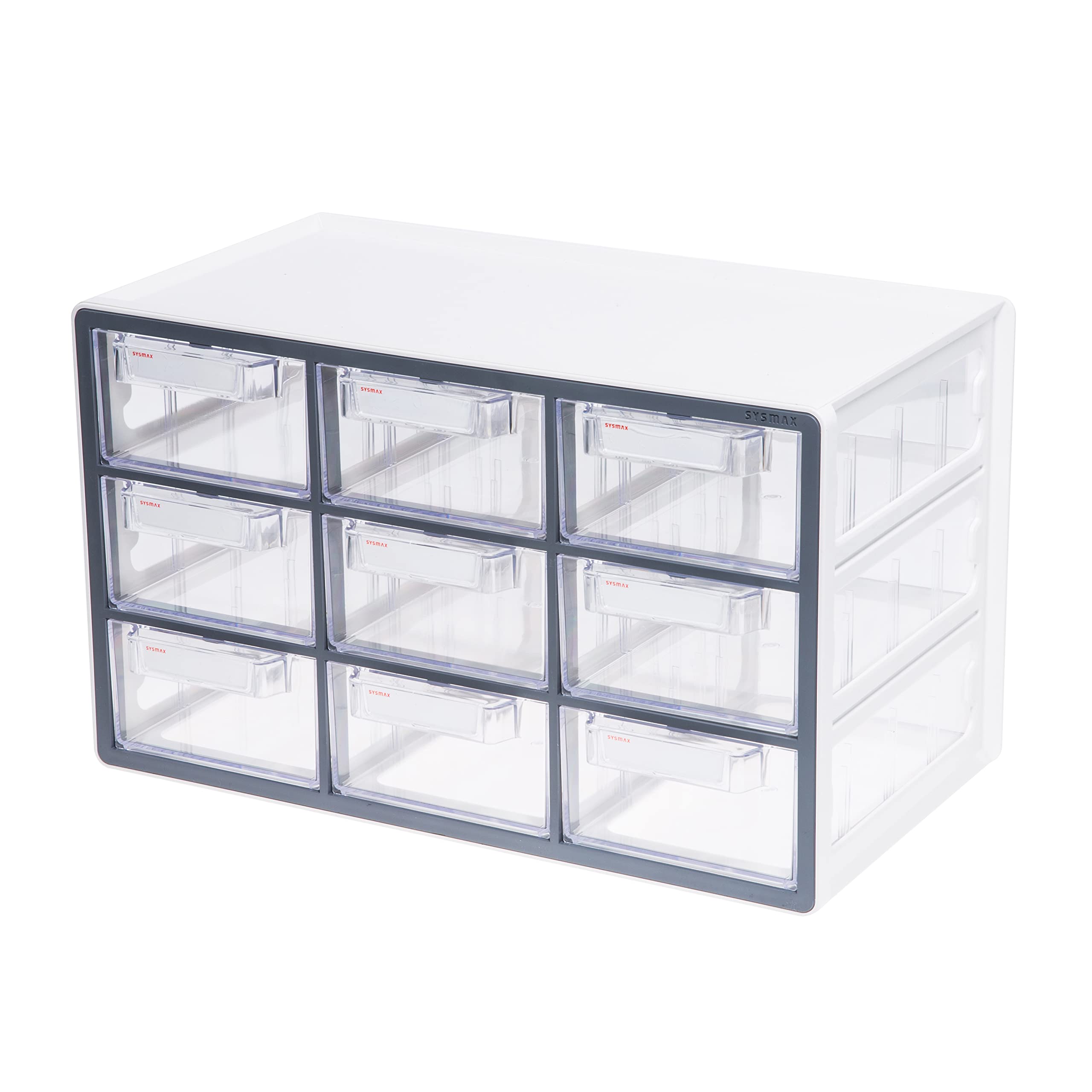 Litem Sysmax Up System Multibox 9 Drawers Cabinet With Lable Index Grey See Through Desk Organizer Storage Drawers With Adjustab