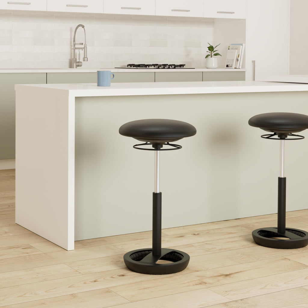 Safco Twixt Active Movement Seating Chair, Ergonomic Support, Extended Height, Black Vinyl