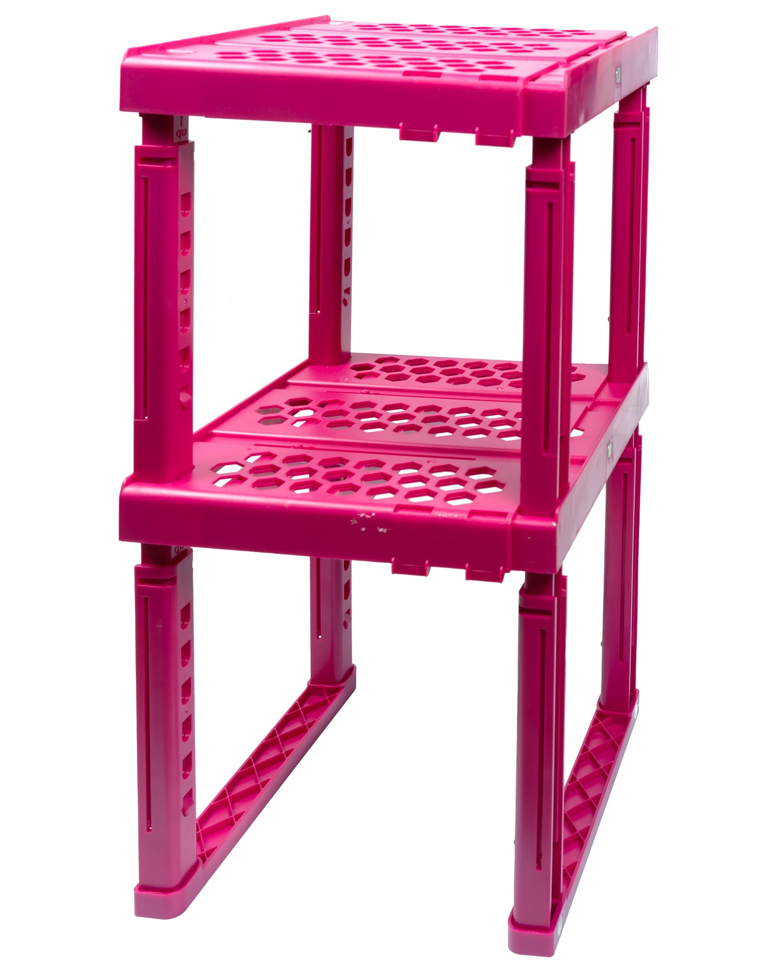 Ablinox Locker Organizer Shelf, Adjustable Width And Height, Ideal Locker For School, Office, And Gym Lockers (Magenta 2 Pack)