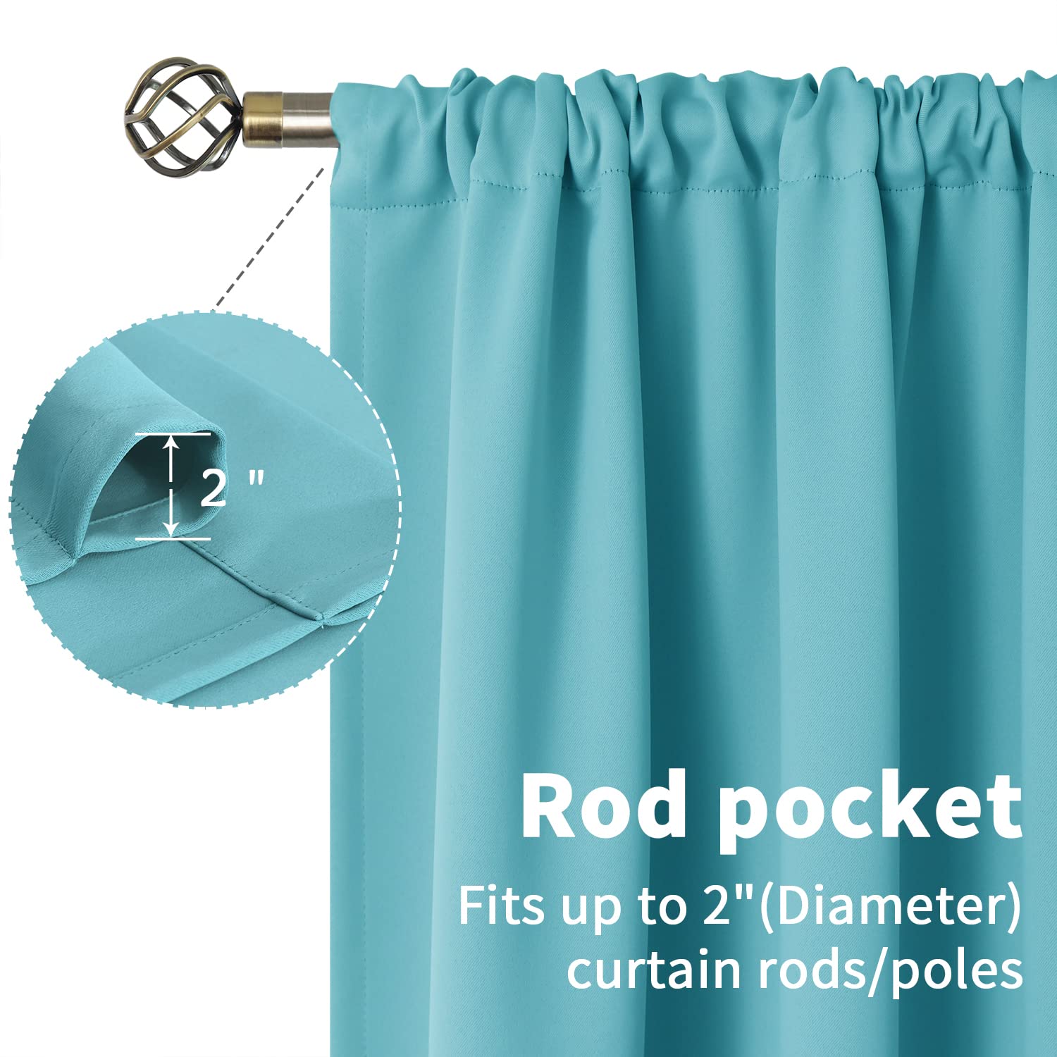 Bgment Rod Pocket Blackout Curtains For Bedroom - Thermal Insulated Room Darkening Curtain For Living Room, Light Camel, 52 X 63 Inch, 2 Panels