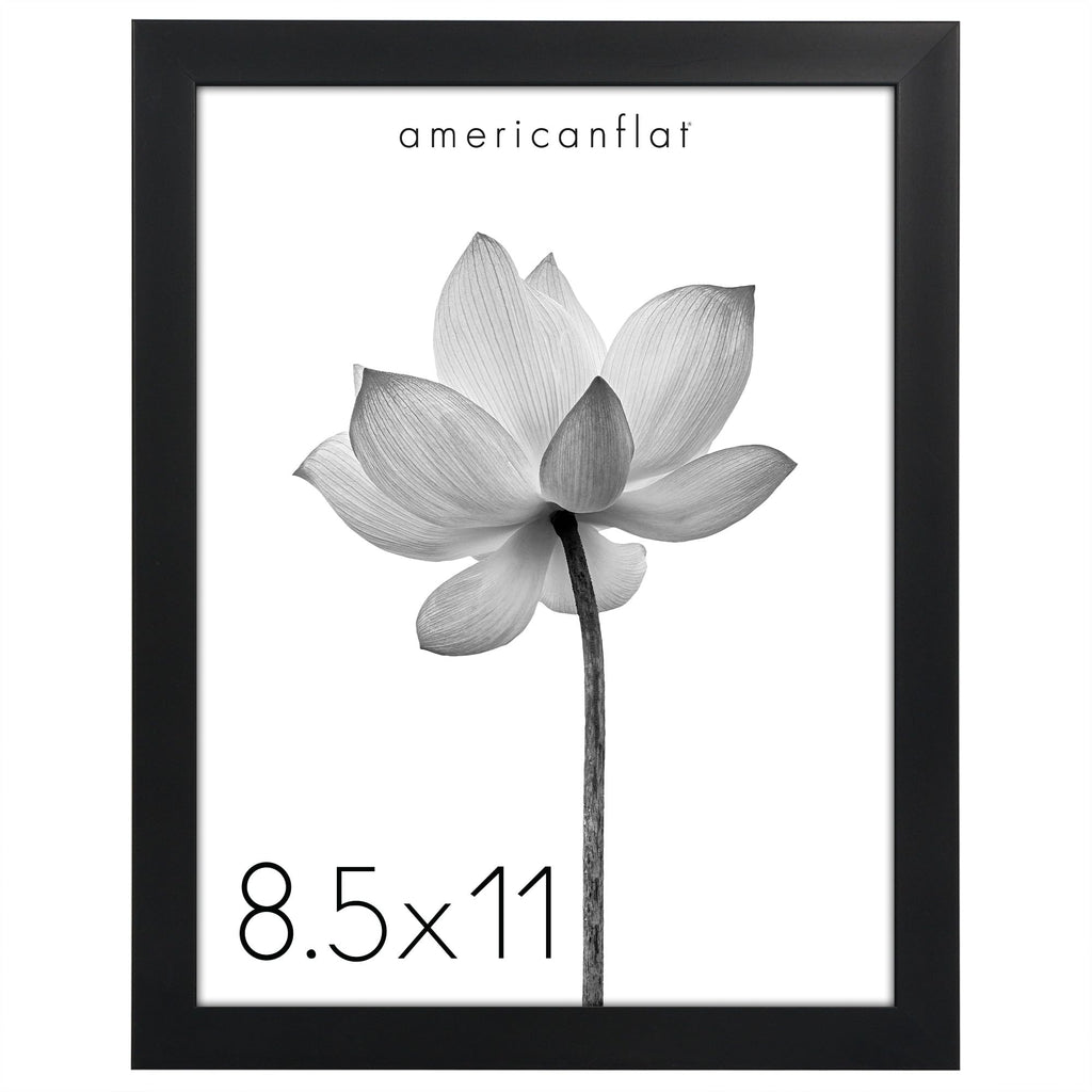 Americanflat 8.5x11 Picture Frame with Shatter-Resistant Glass - Soho Collection - Gallery Style Deep Molding Frame for Tabletop
