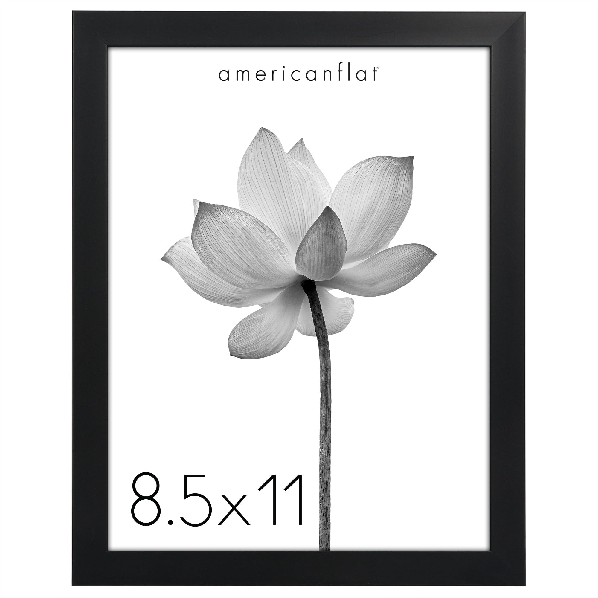 Americanflat 8.5x11 Picture Frame with Shatter-Resistant Glass - Soho Collection - Gallery Style Deep Molding Frame for Tabletop